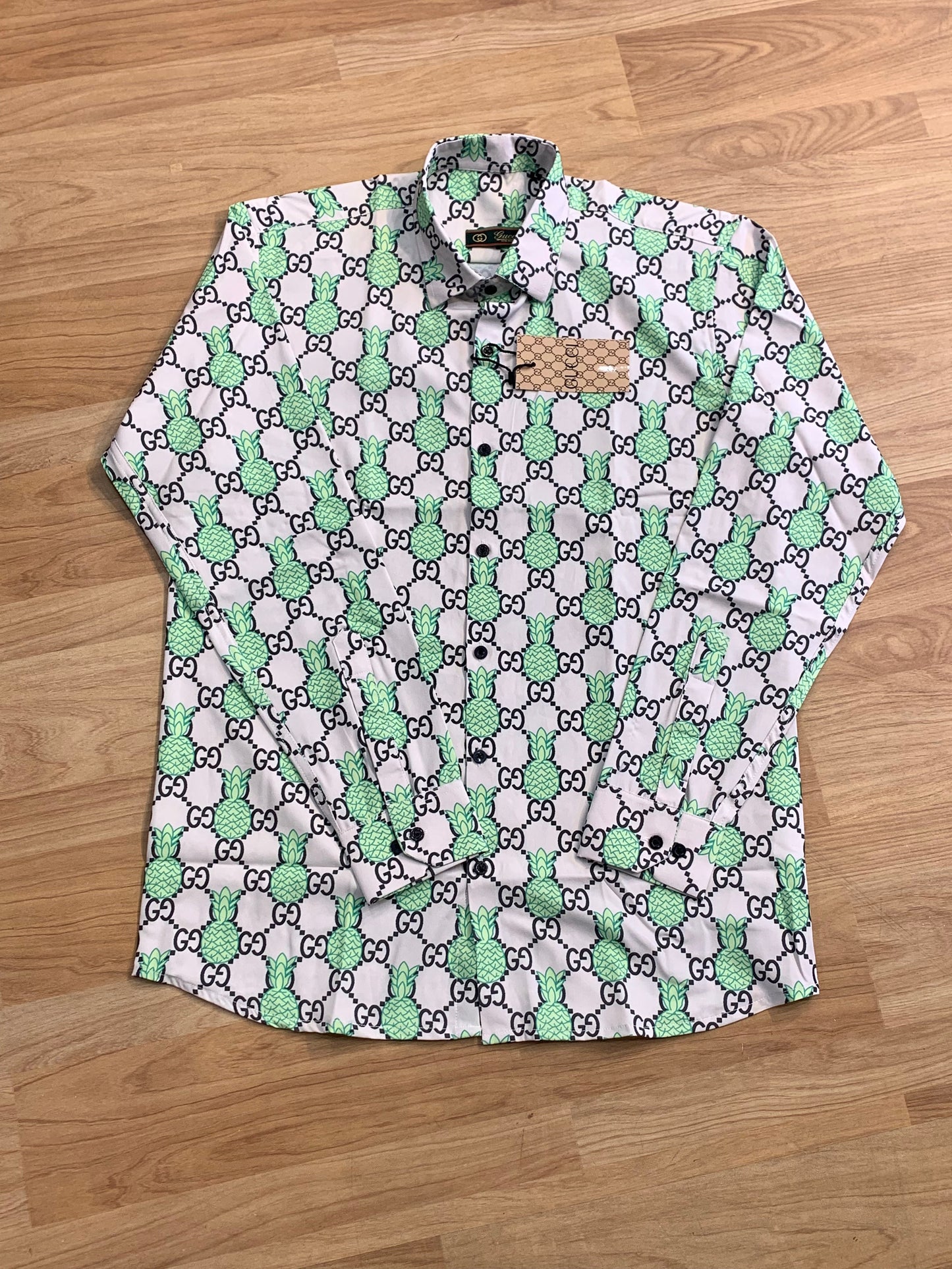 CUG white Colour with Pineapple Print Premium Quality Printed Shirt 95101