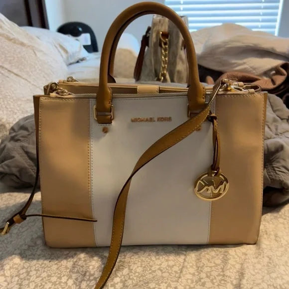 CIM Brown White Ladies Tote Bag 71012