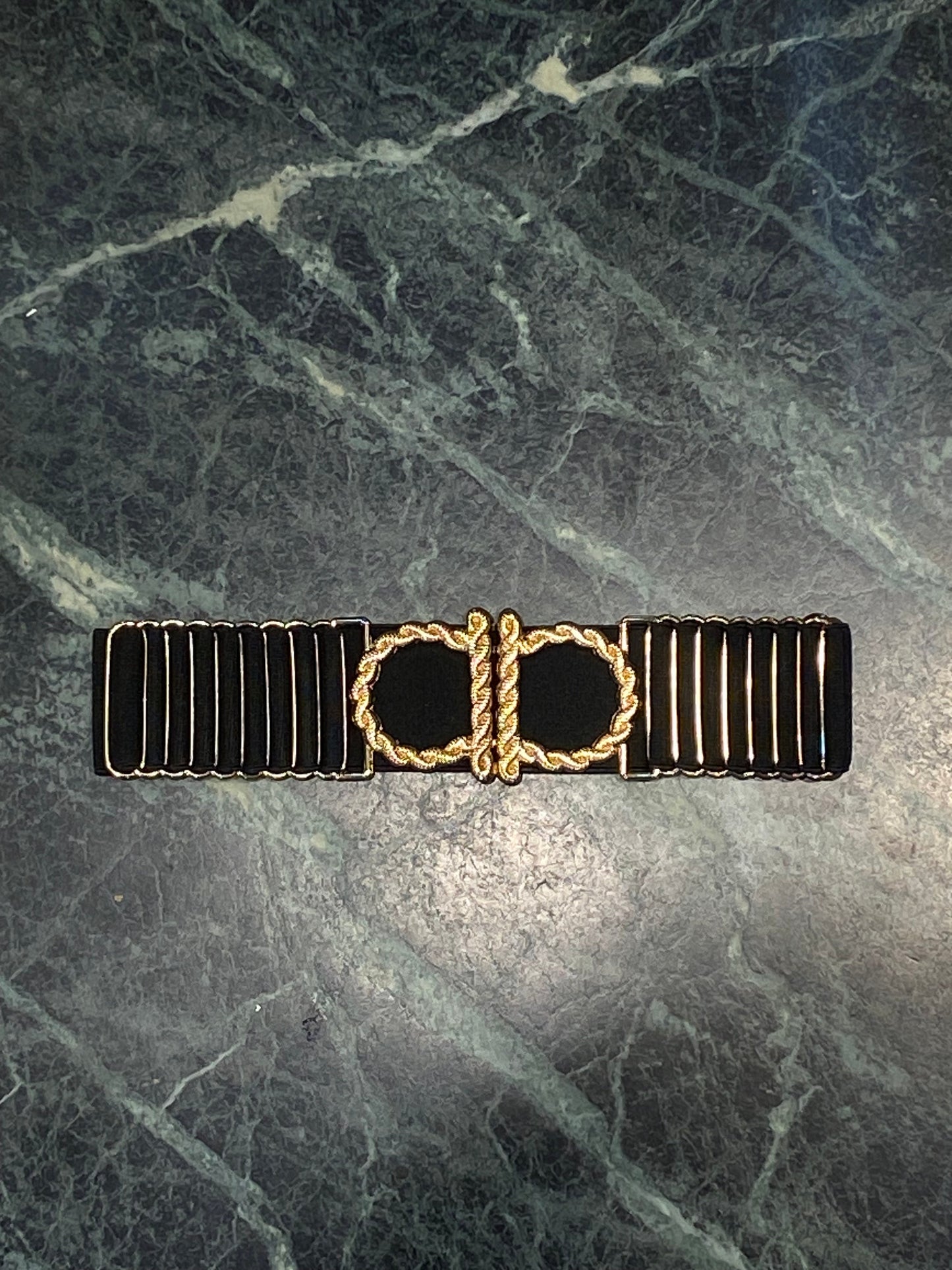 REF FER Gold Buckle Black Strep Girls Belt 987255