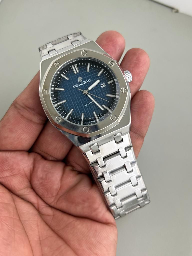 Dua Silver Chain Blue Dial Men Watch 901618