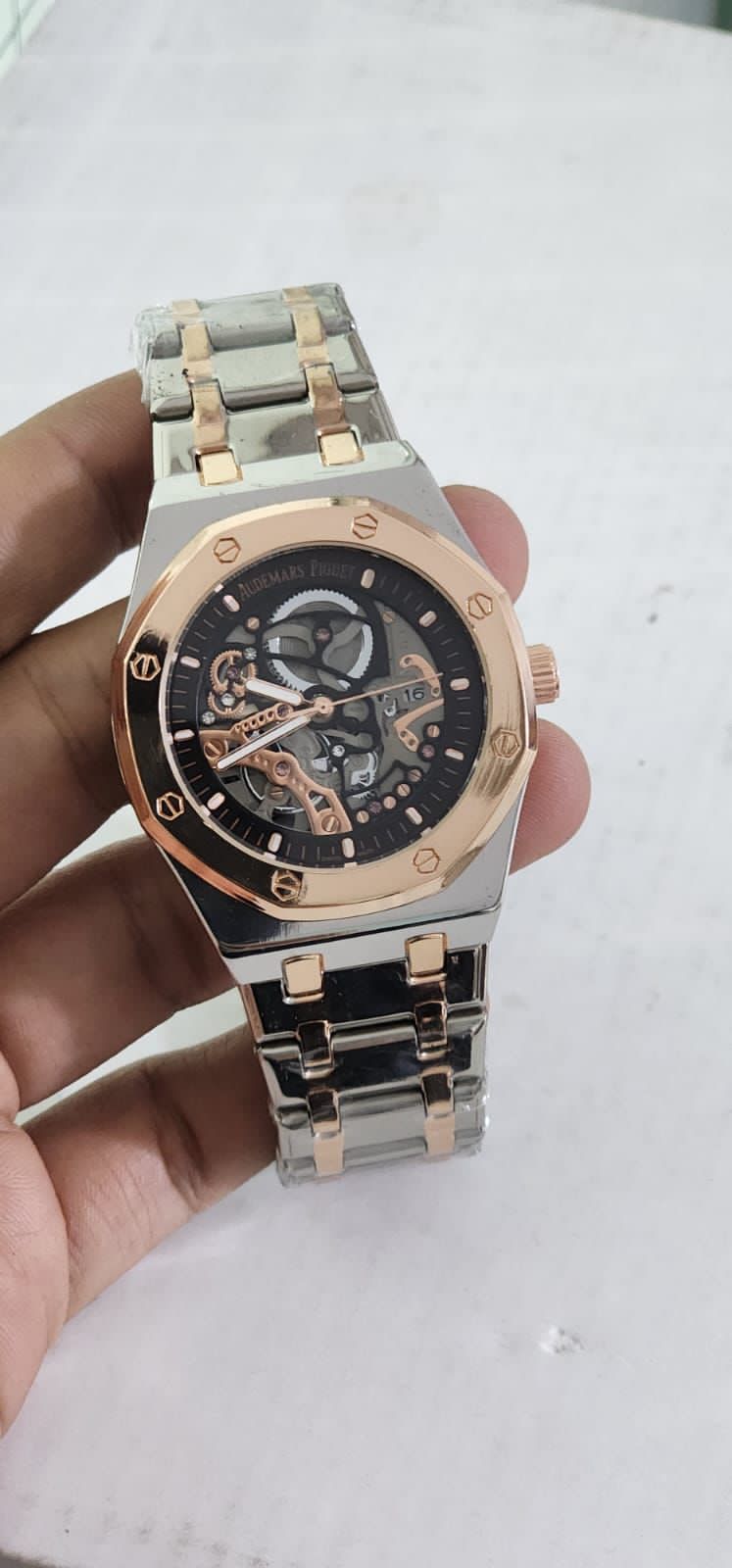 Dua Silver Copper Chain Black Dual Copper Ring Man Watch 901613