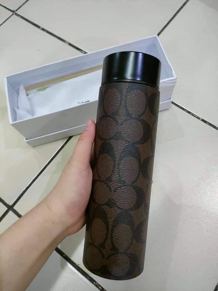 AOC COA Brown Colour Luxury Digital Tumbler Water Bottle Fashionable Hot and Cold With Dust Bag, Box and Receipt 987223