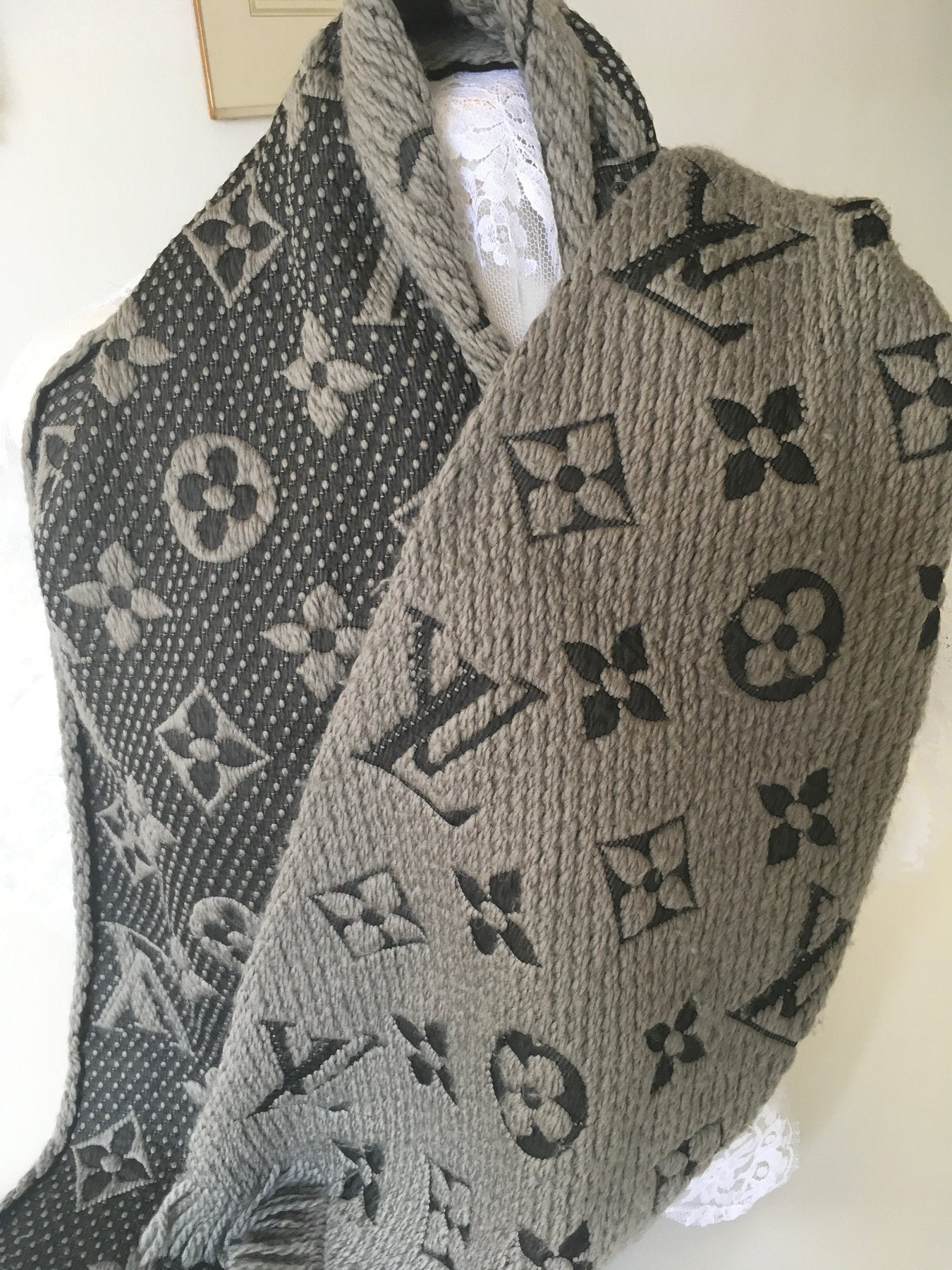UOL LOU Dark Grey and Light Grey Colour Double Side Heavy Quality Unisex Scarf 987236