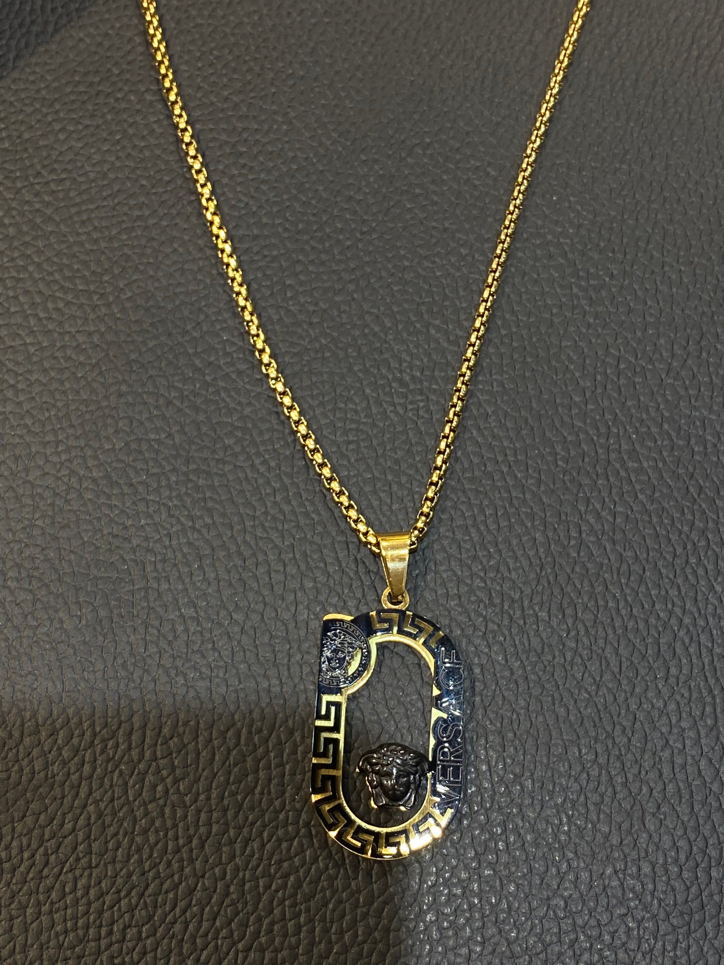 REV VER Gold Black Colour Stainless Steel Unisex Pendant 987629