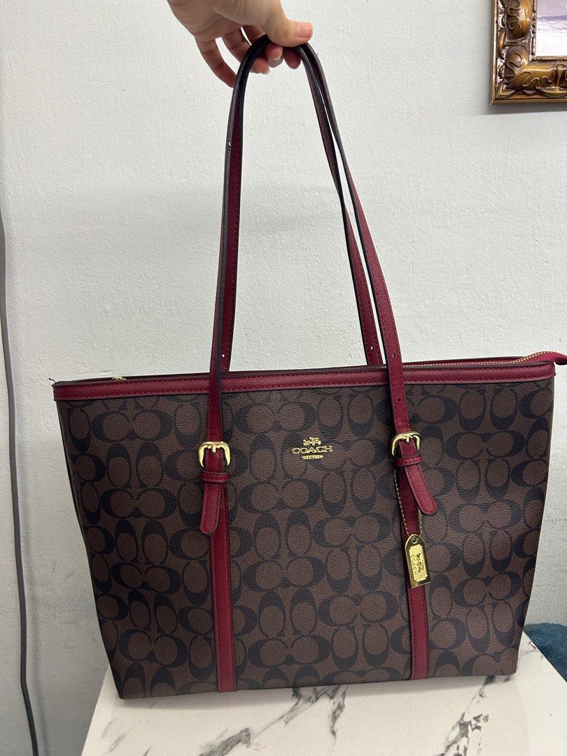 AOC Brown Colour With Monogram Print Ladies Tote Bag 987468
