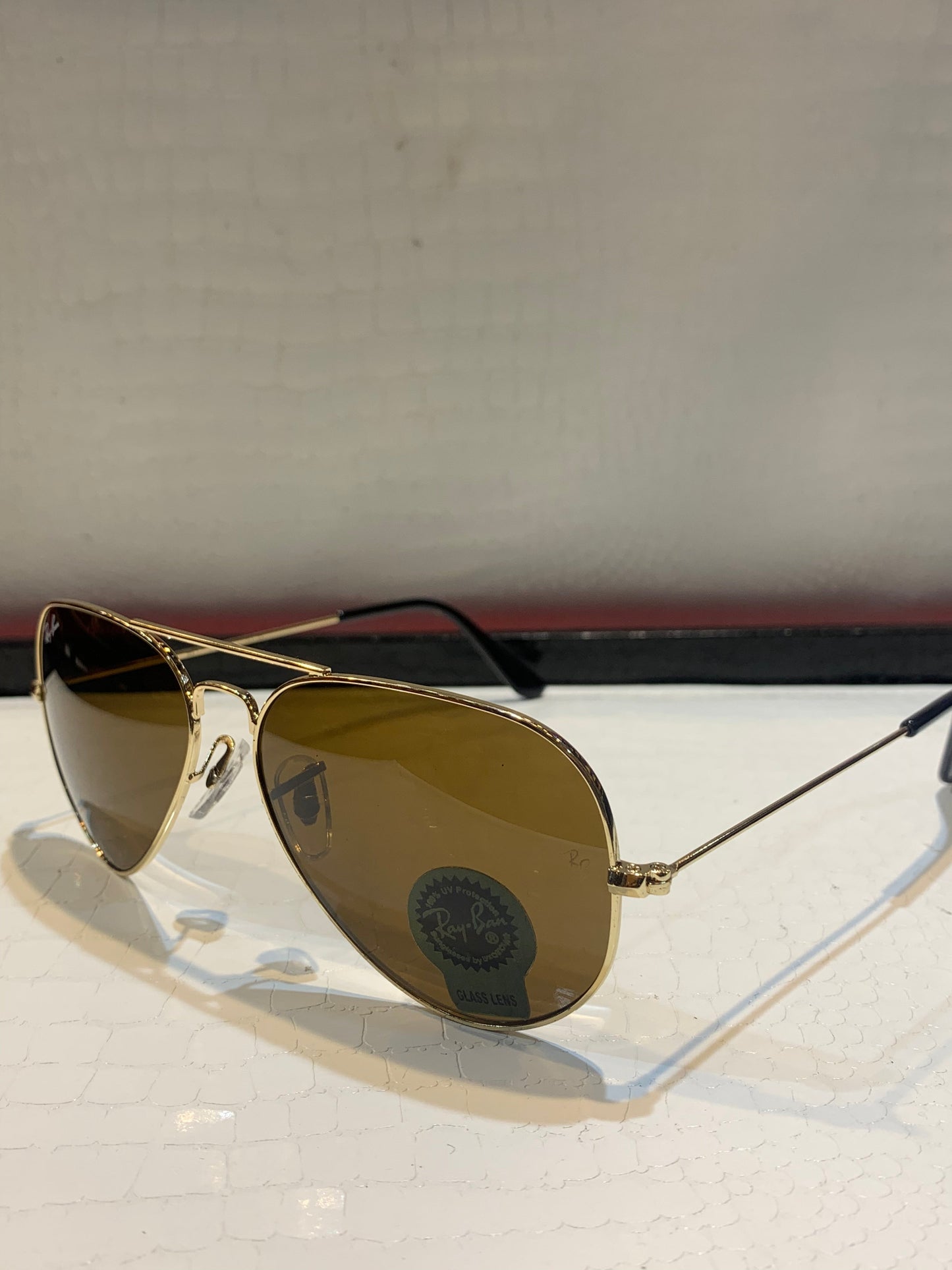 YAR RAY RB Golden Frame Brown Shade Unisex Sunglass RB 3025 58 14 135