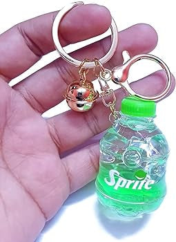 Acrylic Glass Bottle Keychains for Girls Multipurpose keychain | Floating Oil keychain | Jelly Keychain - Multi-Colour - for Size see images Sprite 902014