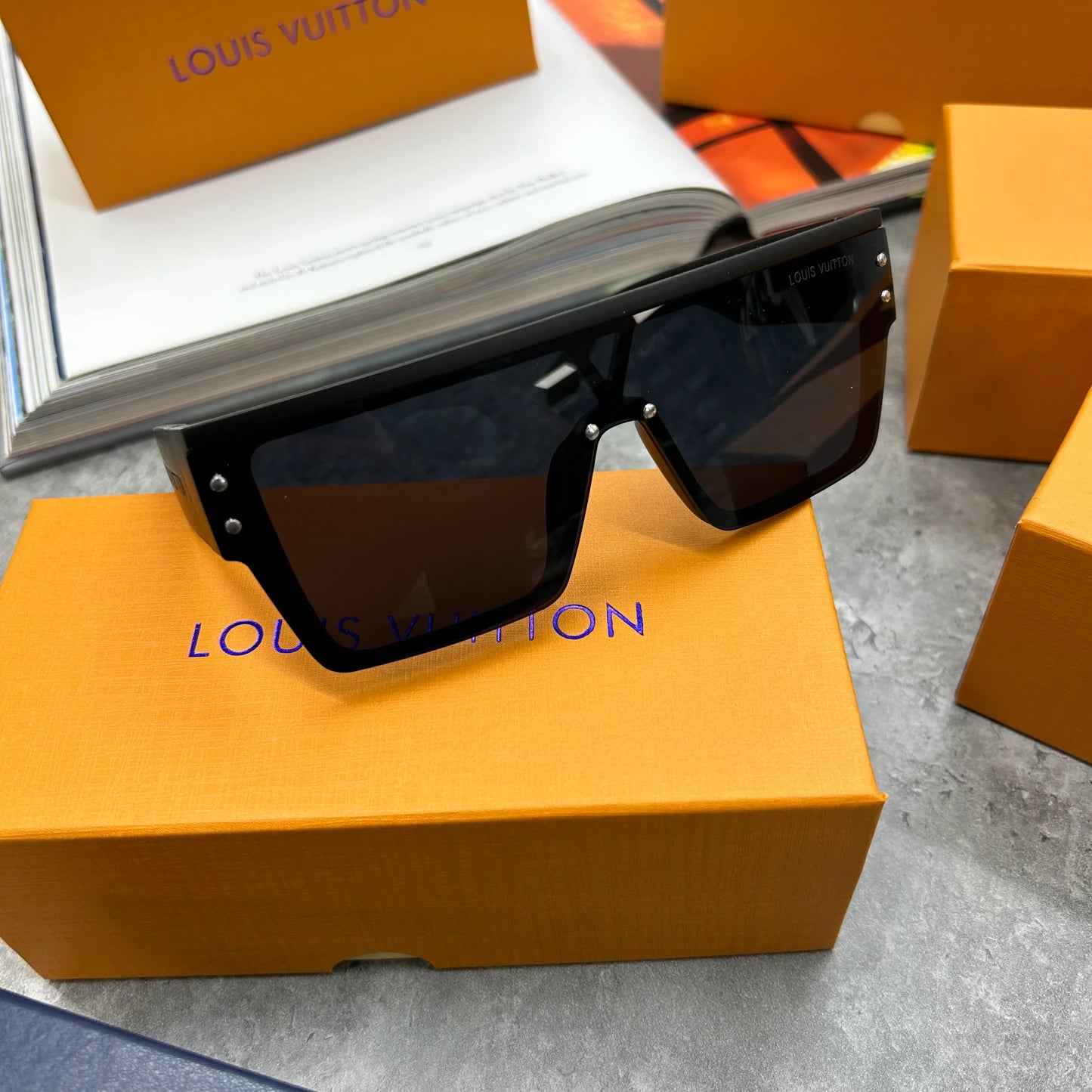 UOL Black Frame Black Shade Premium Quality Unisex Sunglass SUN036