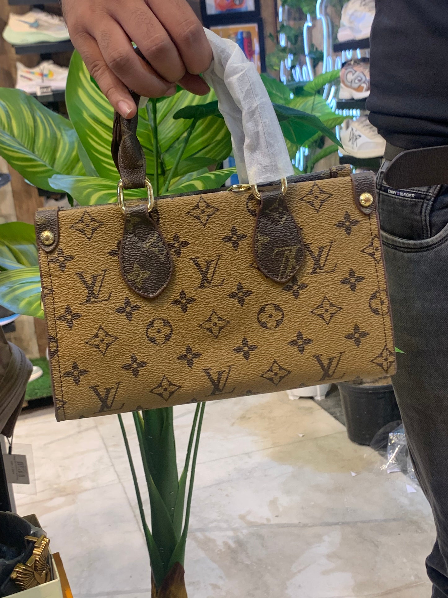 UOL LOU VL Print Brown Tan Colour Ladies Hand Bag With Sling 6202