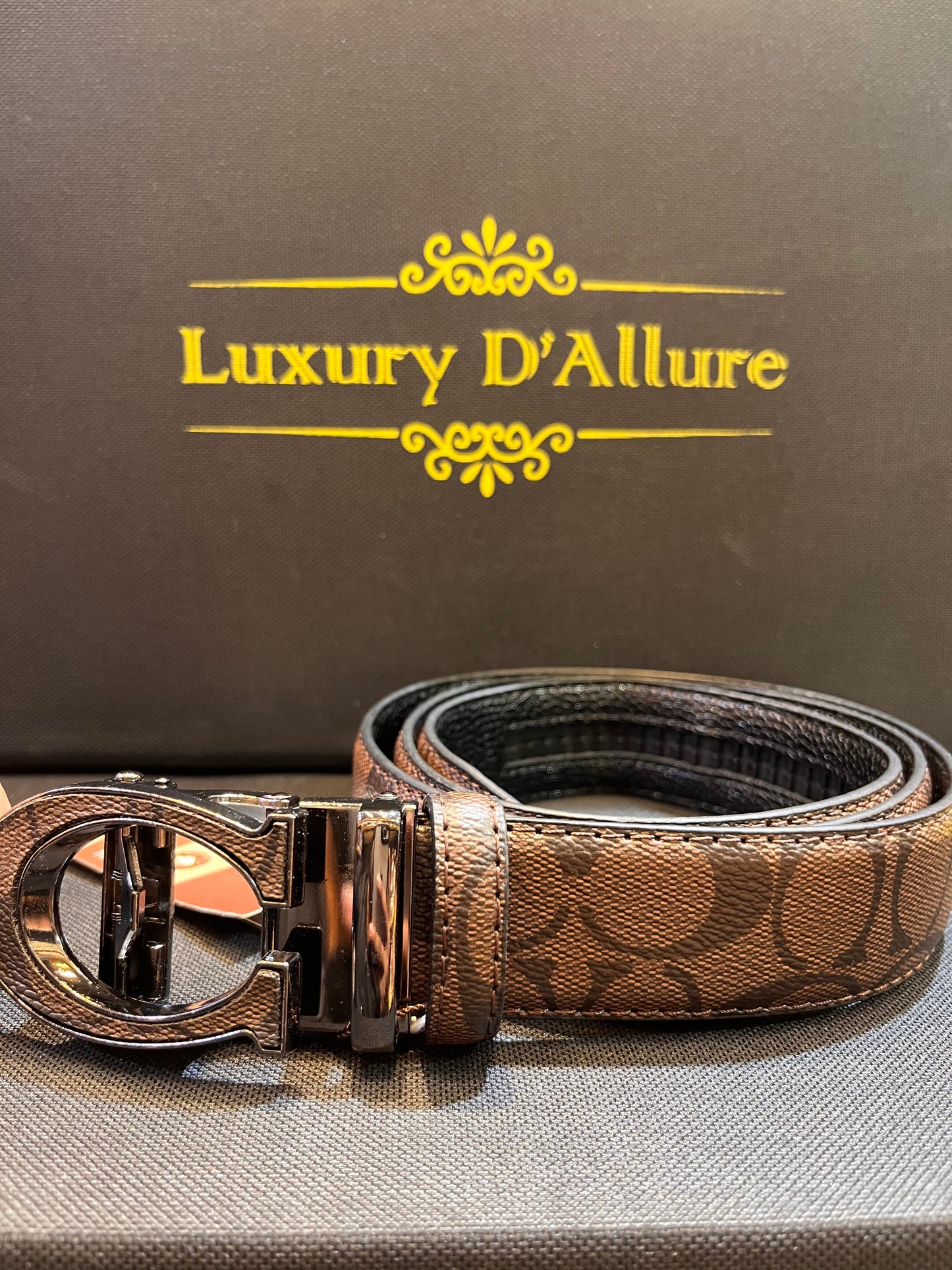 Coa Aoc Brown Strap Black Buckle Men’s Belt 64620