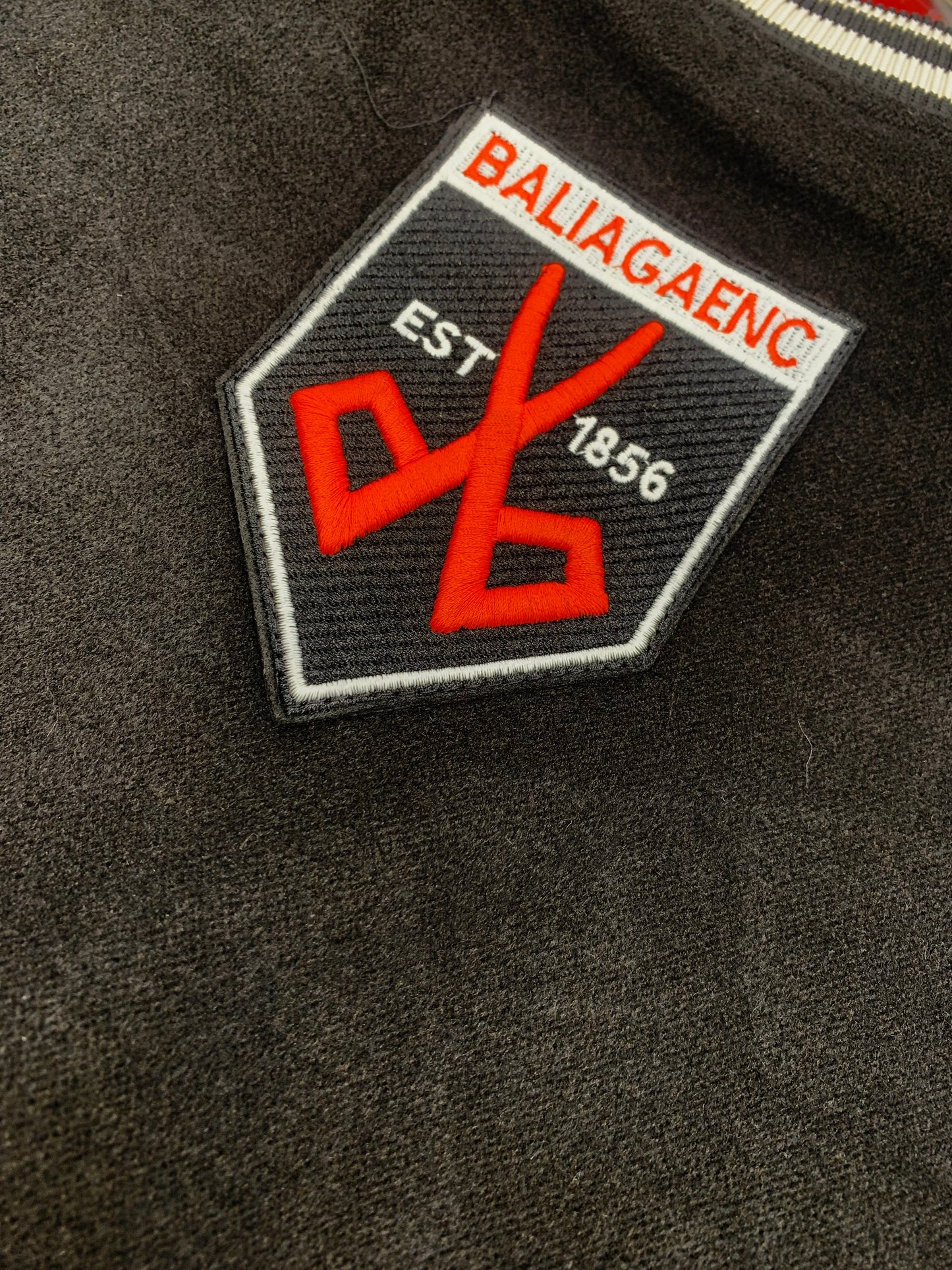 LAB Black Colour With Front Embroidery Premium Quality Varsity Jacket 95621