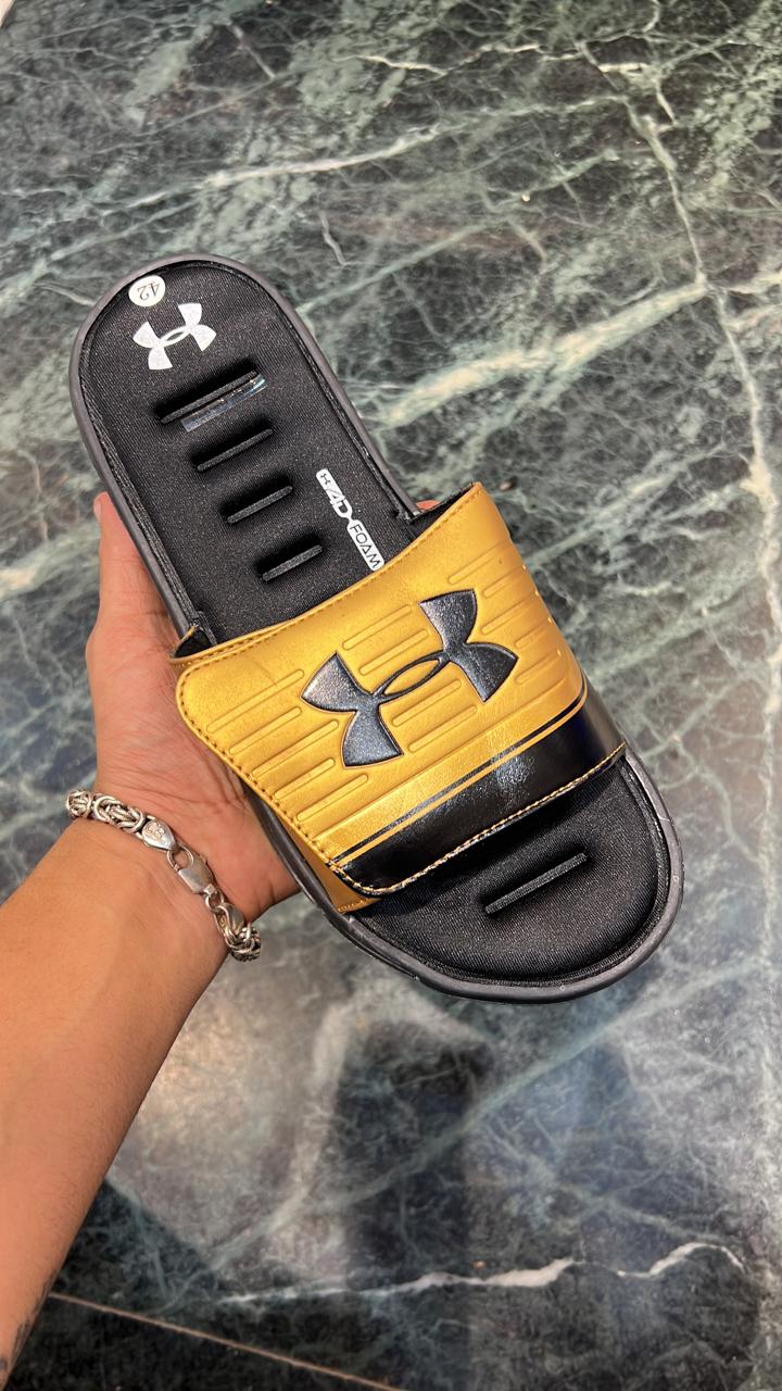 Golden Colour Valcro Slipper Und Dnu 4D Form Heavy Quality