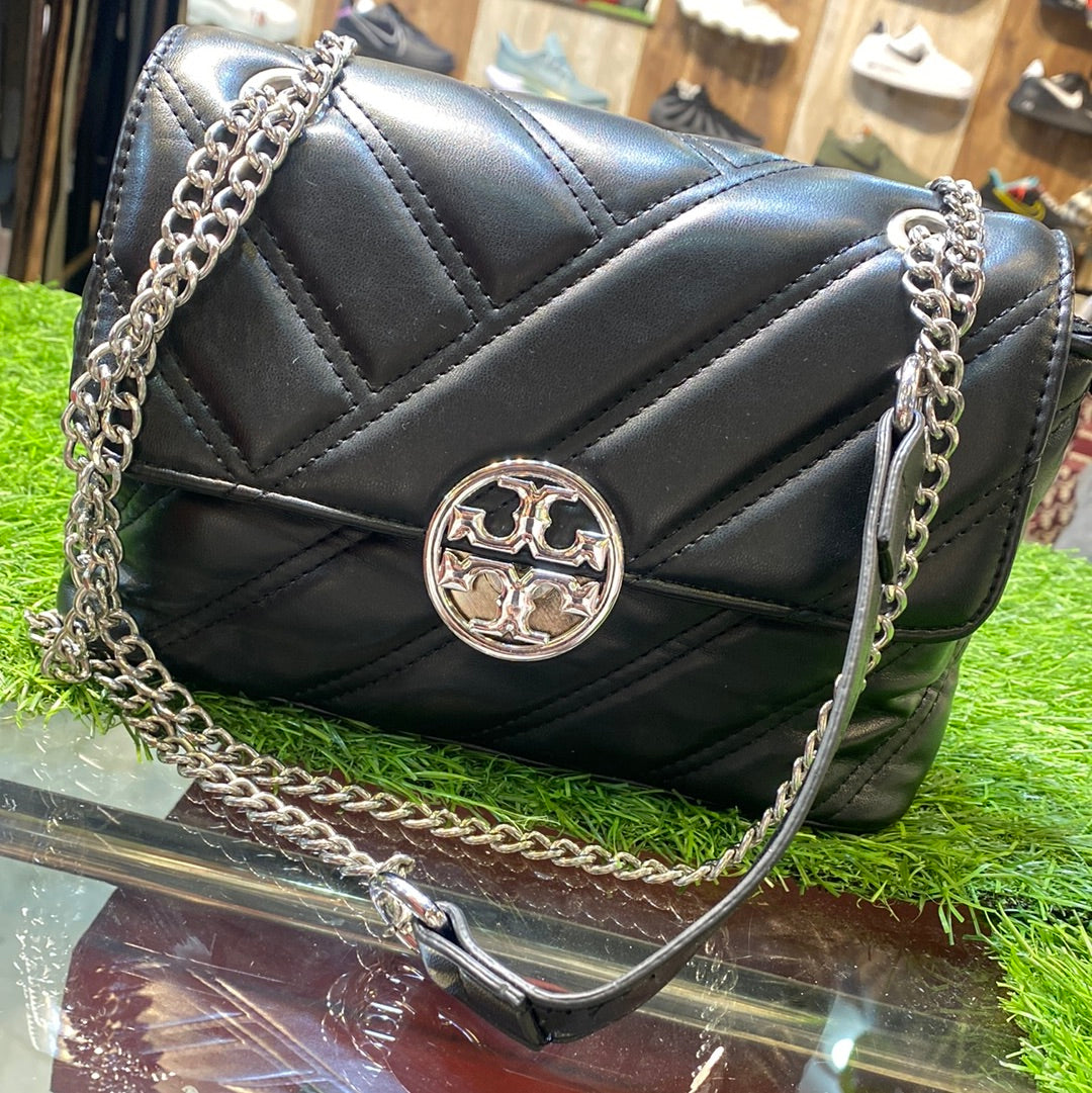 Black Ton Imported Leather Sling Bag for Her / Ladies / Girls Not