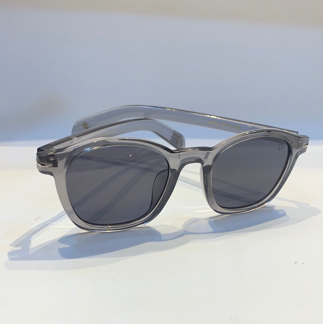 BD Transparent Grey Frame Black Shade Unisex Sunglass B2205 55 15-150