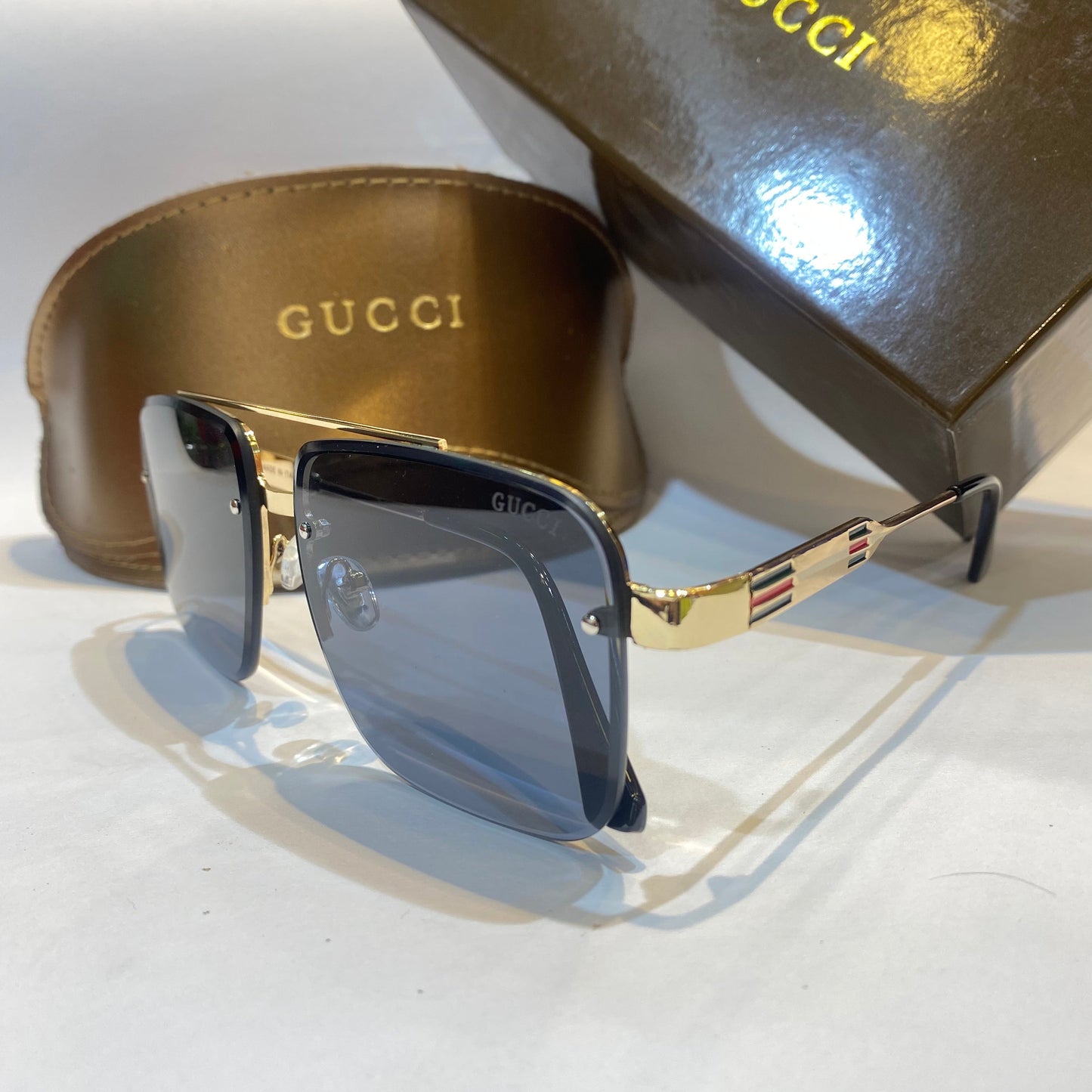 CUG Gold Frame Black Shade Unisex Branded Sunglasses