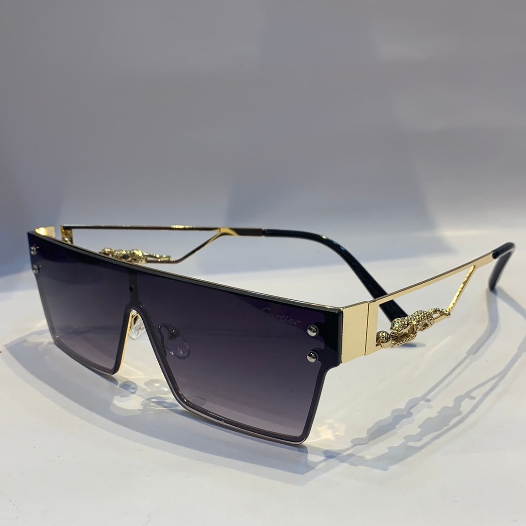 Car rac glossy gold black Frame brown Shade Unisex Sunglass