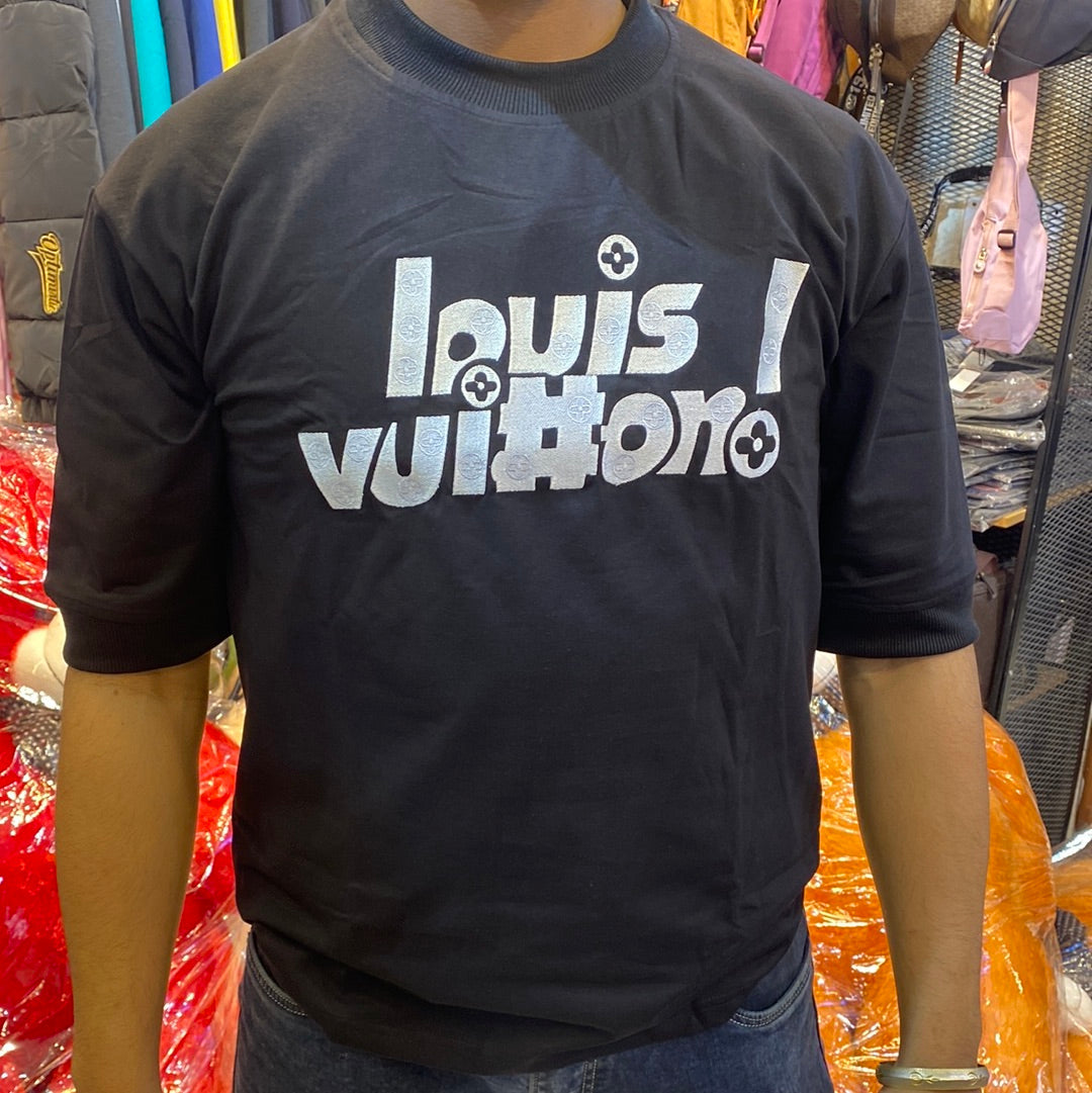 UOL VL Black Colour With Vl Embroidery Logo Down Drop Shoulder TShirt 510461