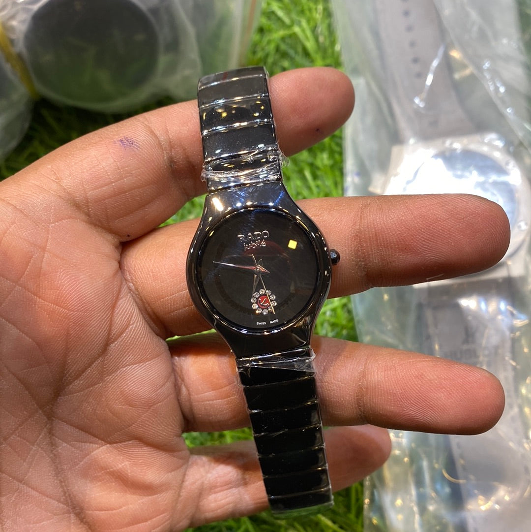 Dar Ceramic Black Chain Black Dial Ladies Watch 401921