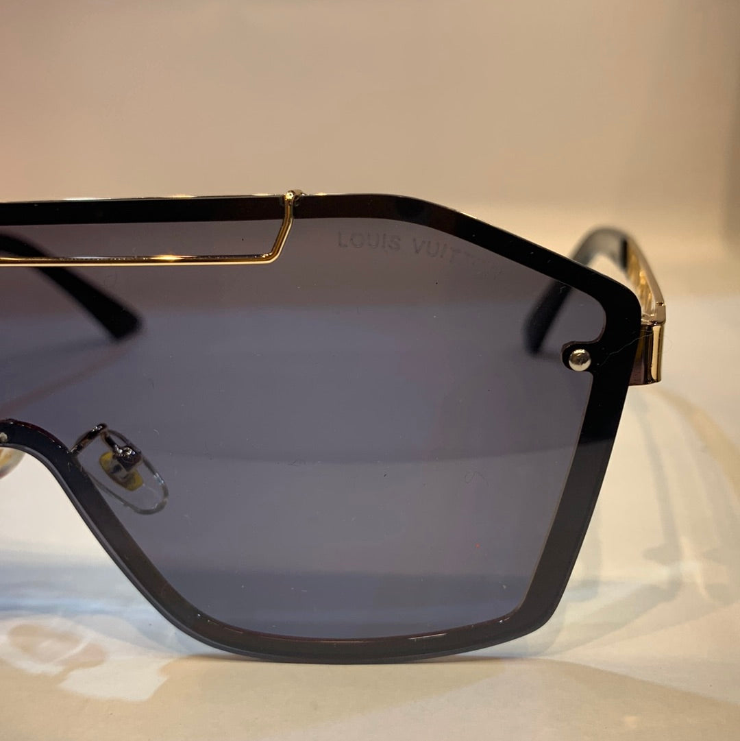 UOL VL Gold Frame Black Shade With Print Unisex Sunglass 2229 54 17-140