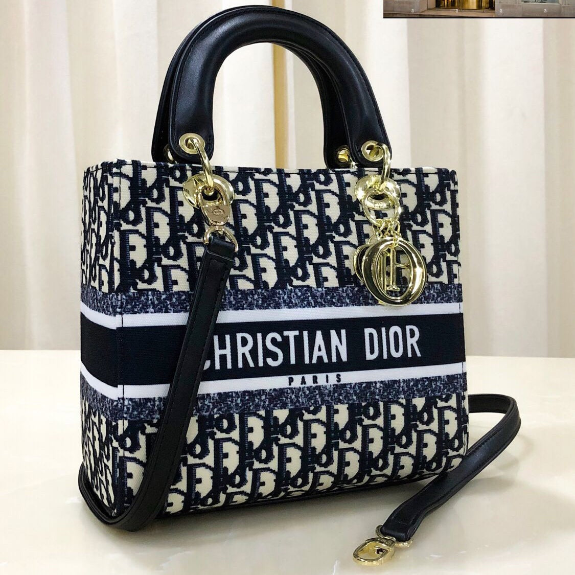 Oid Blue Colour Printed Mini Tote Bag 96424