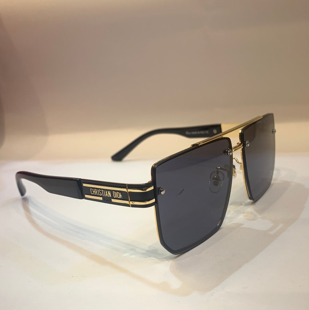 OID Gold Frame Black Shade Unisex Sunglass 10461 62 15 145