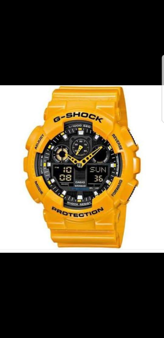 Hsg Yellow Strap Black Yellow Dial Water Resistant Sports Watch with Original Box