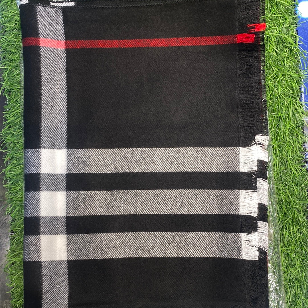 Bur Rub Black Colour With White Grey Check Bur Logo Imported Muffler 49093