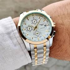 Sit Silver Gold Chain White Dial Men Watch