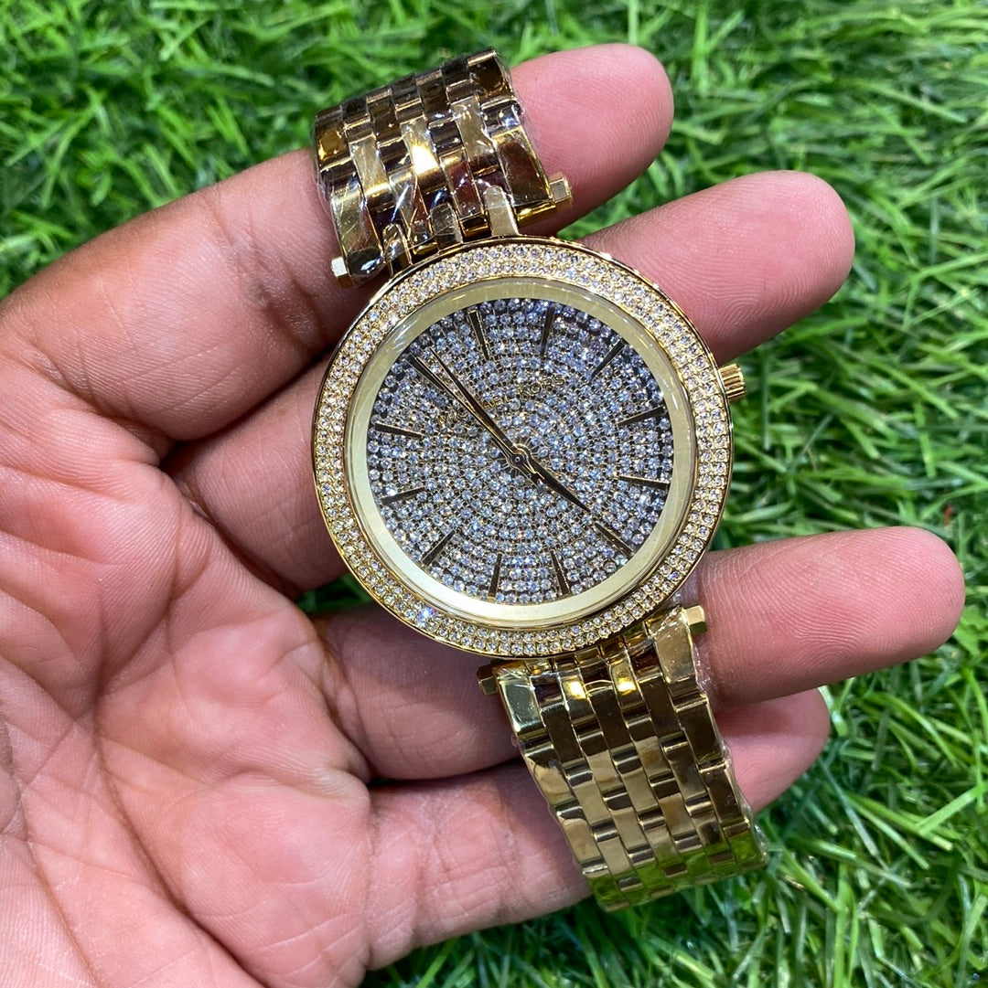 CIM Gold Chain Gold Stud Dial Unisex Watch 401258 Ladies Watch