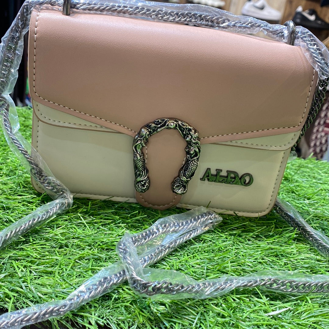 Cream Peach Al Imported Leather Sling Bag for Her / Ladies / Girls Dla