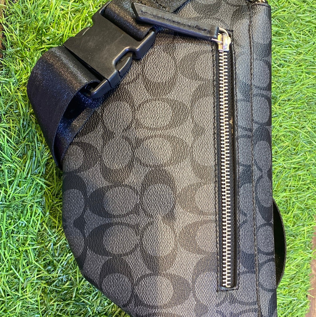 AOC Black Grey Waist Fanny Side Chest Unisex Bag