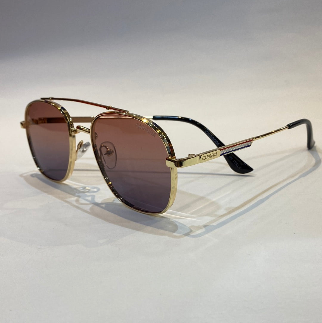 RAC Gold Frame Brown Shade Unisex Branded Sunglasses H5577 C6 56 15-140