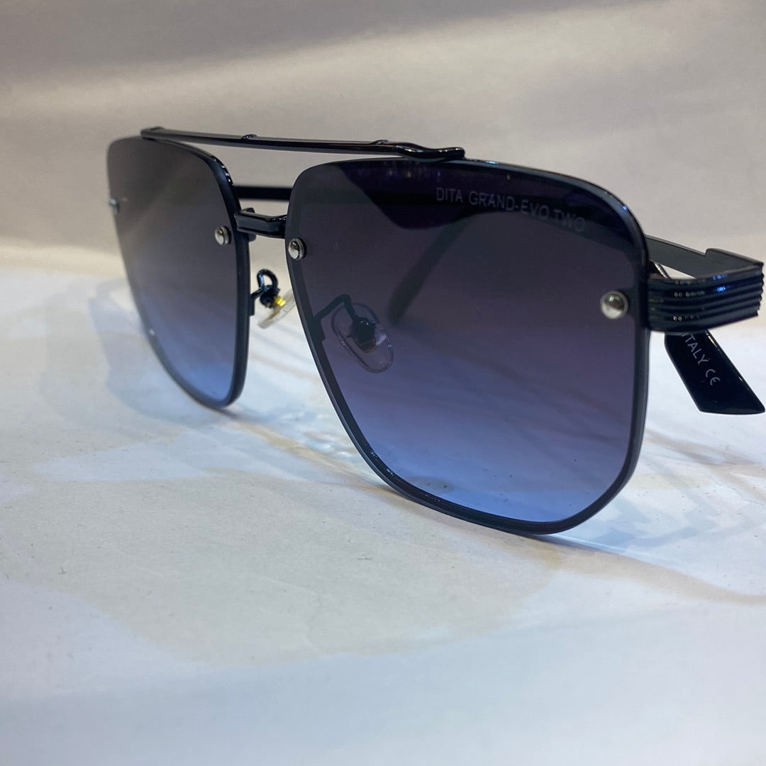 TID Black Frame Blue Shade Unisex Branded Sunglasses 10481 5814 145