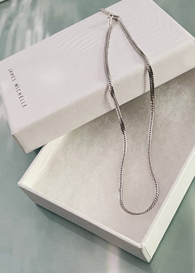 Sliver Stainless Steel Unisex HERRINGBONE Heavy Chain Necklace 199911