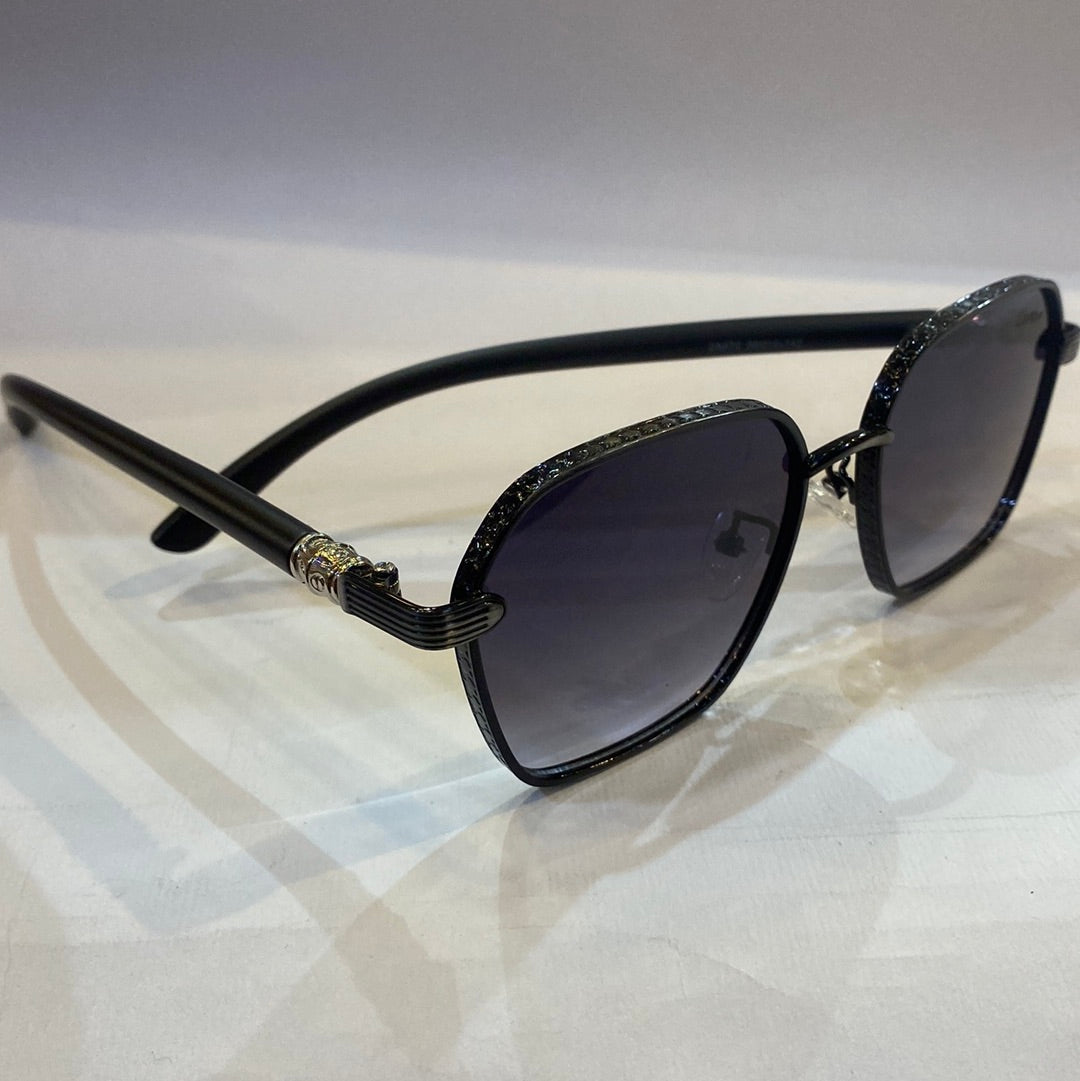 RAC Black Frame Black Shade Sunglass 2A670 58 16-142