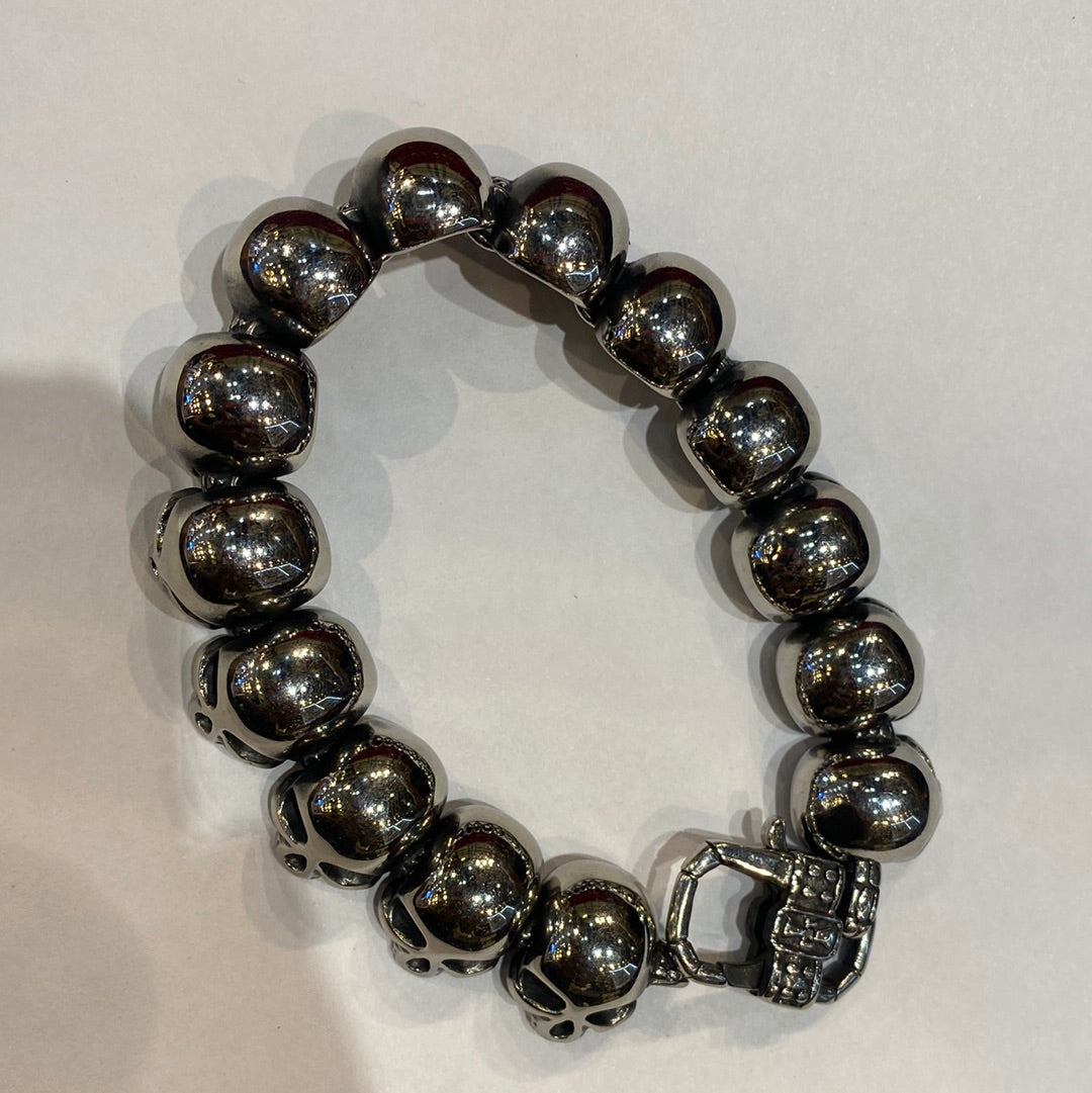 Sliver Colour Skull Logo Heavy Quality Bracelet 199810