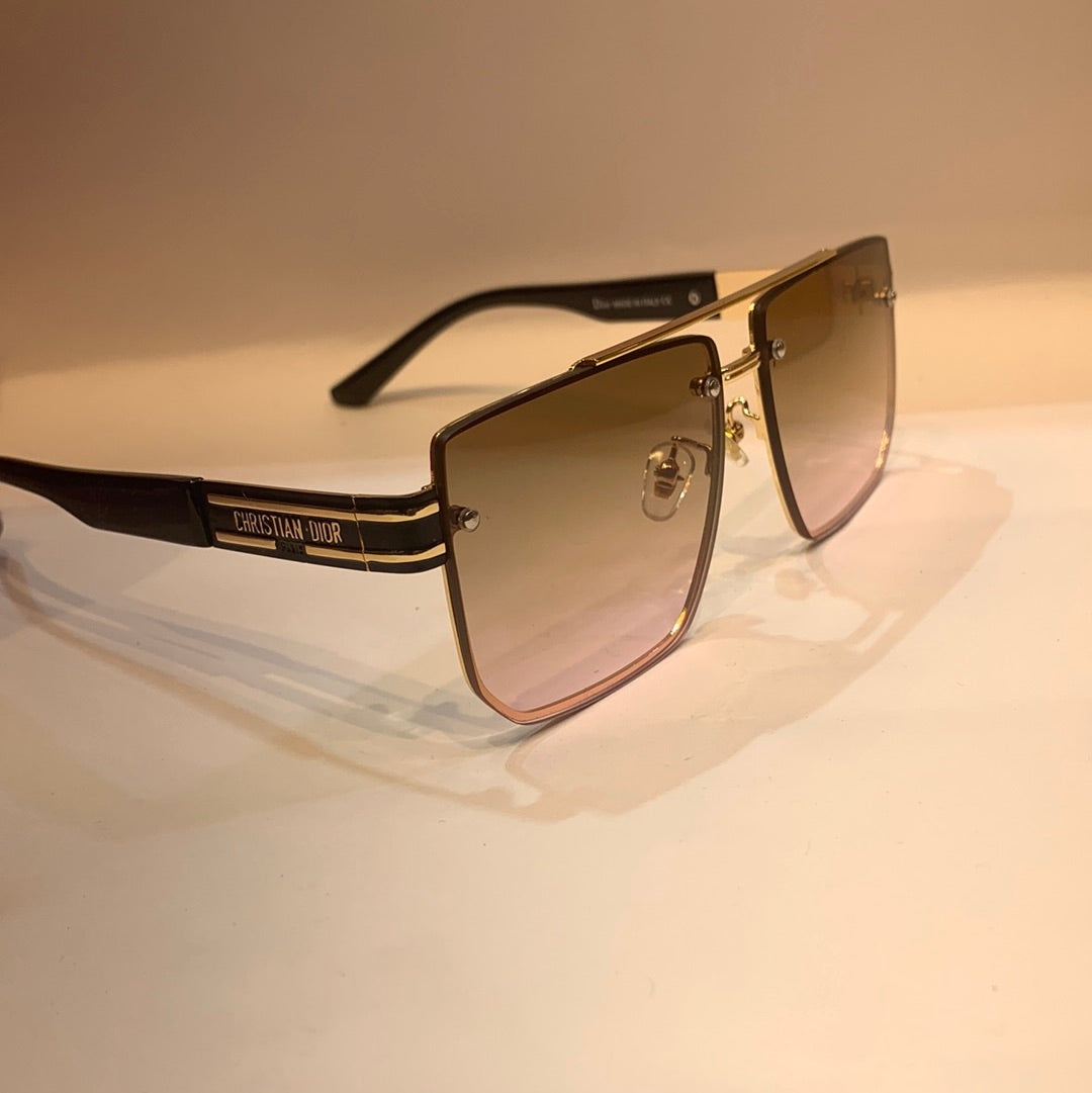 OID Copper Black Frame Brown Pink Shade Unisex Sunglass 10461 62 15 145