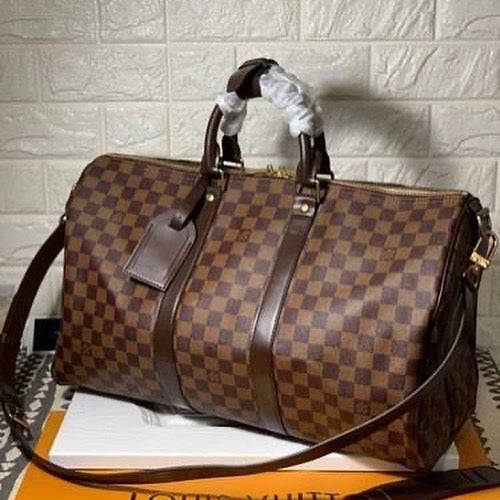 UOL Brown Black Grey Tan Check Unisex Duffle Bag 35655