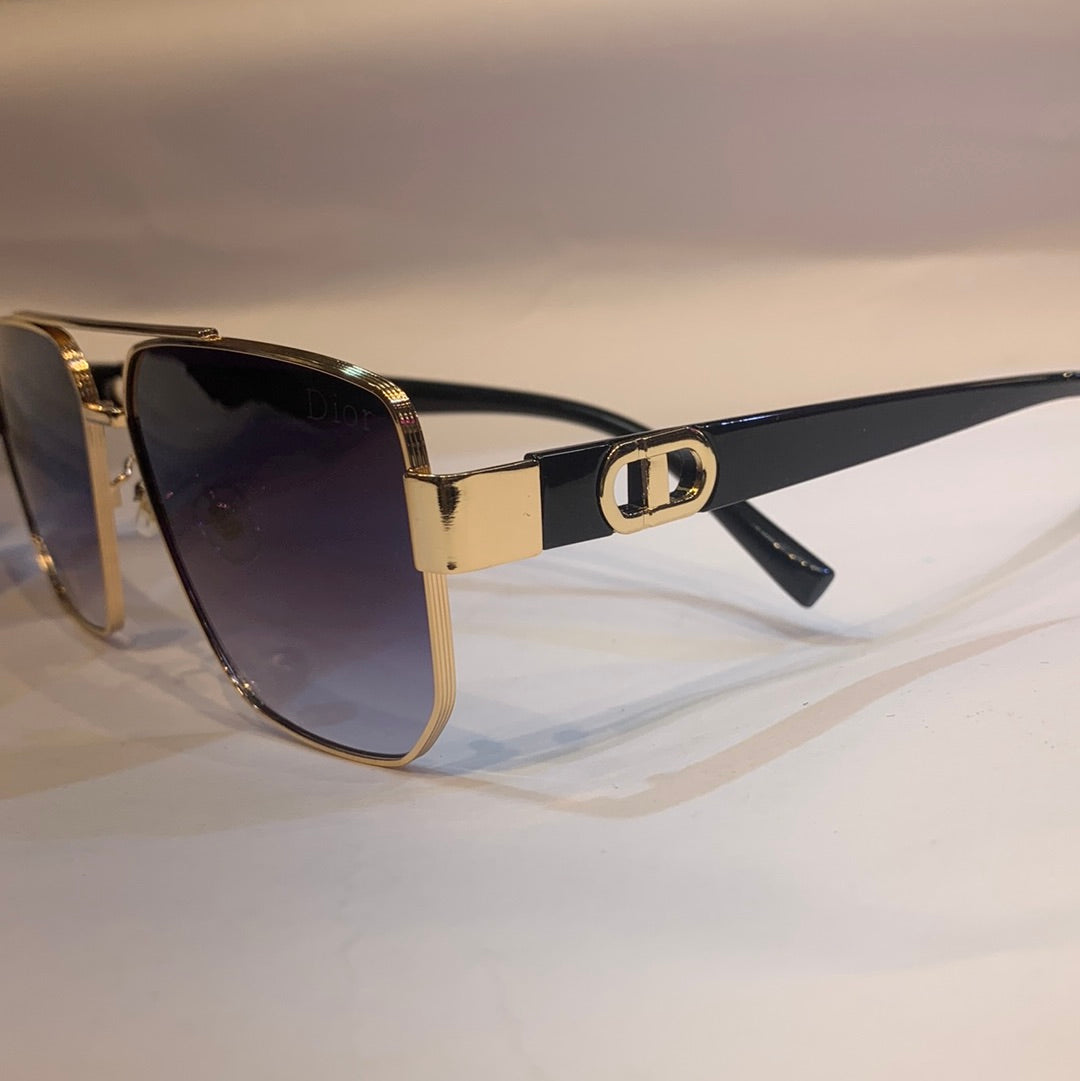 OID Gold Frame Blue Shade Unisex Branded Sunglasses 10471 5619 145