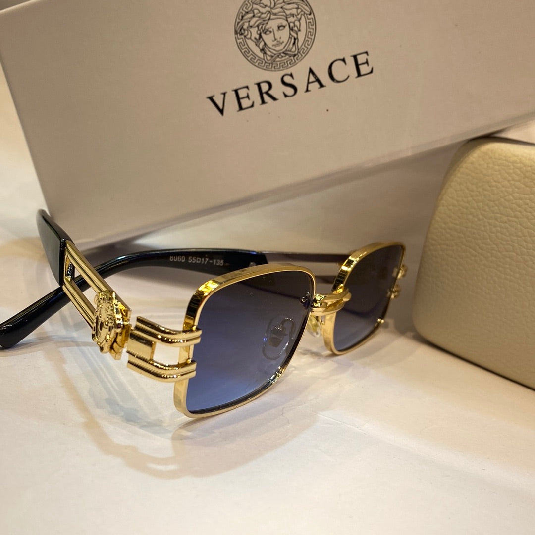 REV Gold Frame Blue Shade Unisex Branded Sunglasses 8060 5517-135
