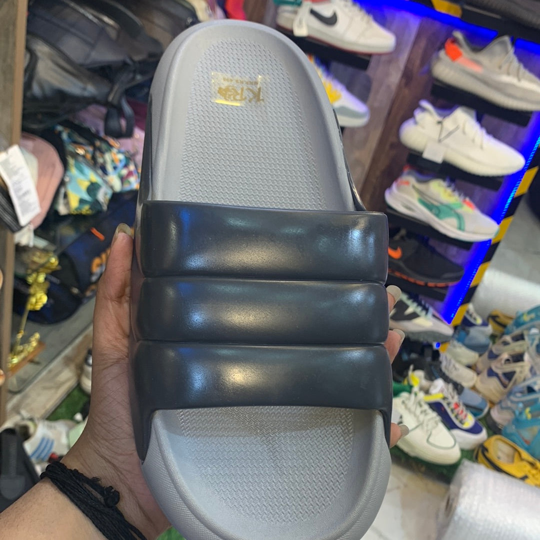 Grey Dark Grey Colour Plain Slipper Sliders 901099