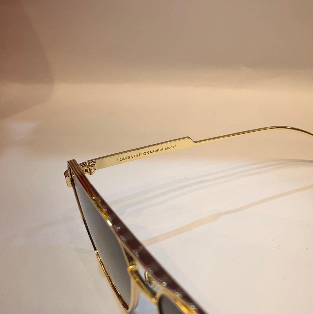 UOL VL Gold Frame Brown Shade Unisex Sunglass 2A593 56 15-139