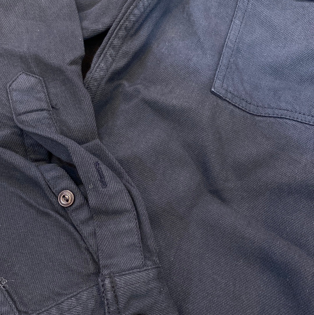Navy Blue Colour LOP Branded Rough Ripped Look Design Imported Denim Shirt 78966