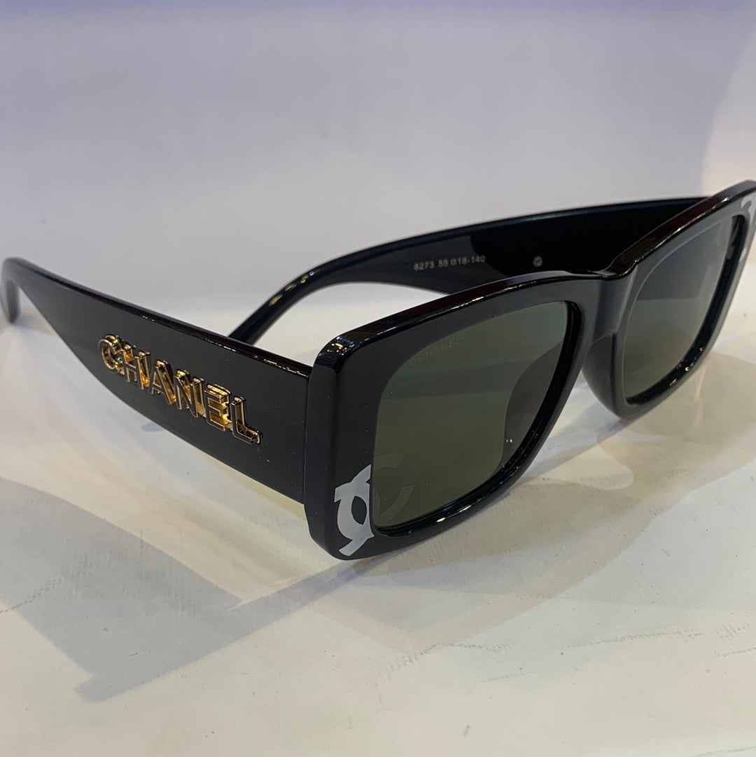 AHC Black Frame Green Shade Unisex Sunglass 8273 55 18-140