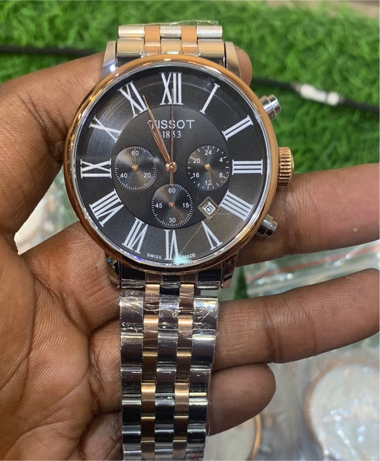 Sit Sliver Cooper Chain Black Dial Chrono working Men Watch 400438