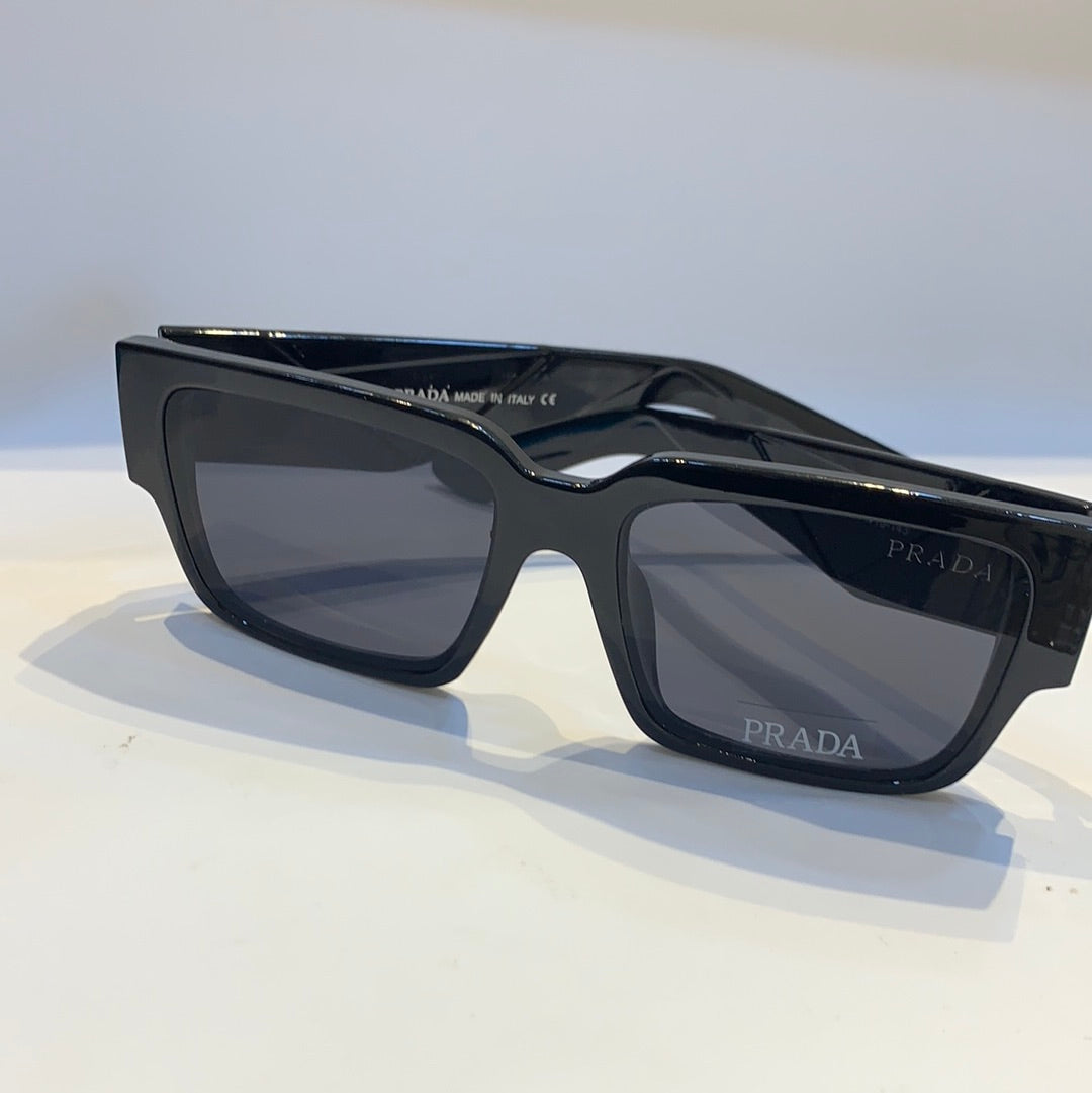 ARP Glossy Black Frame Black Shade Unisex Sunglass 9565 57 18-143