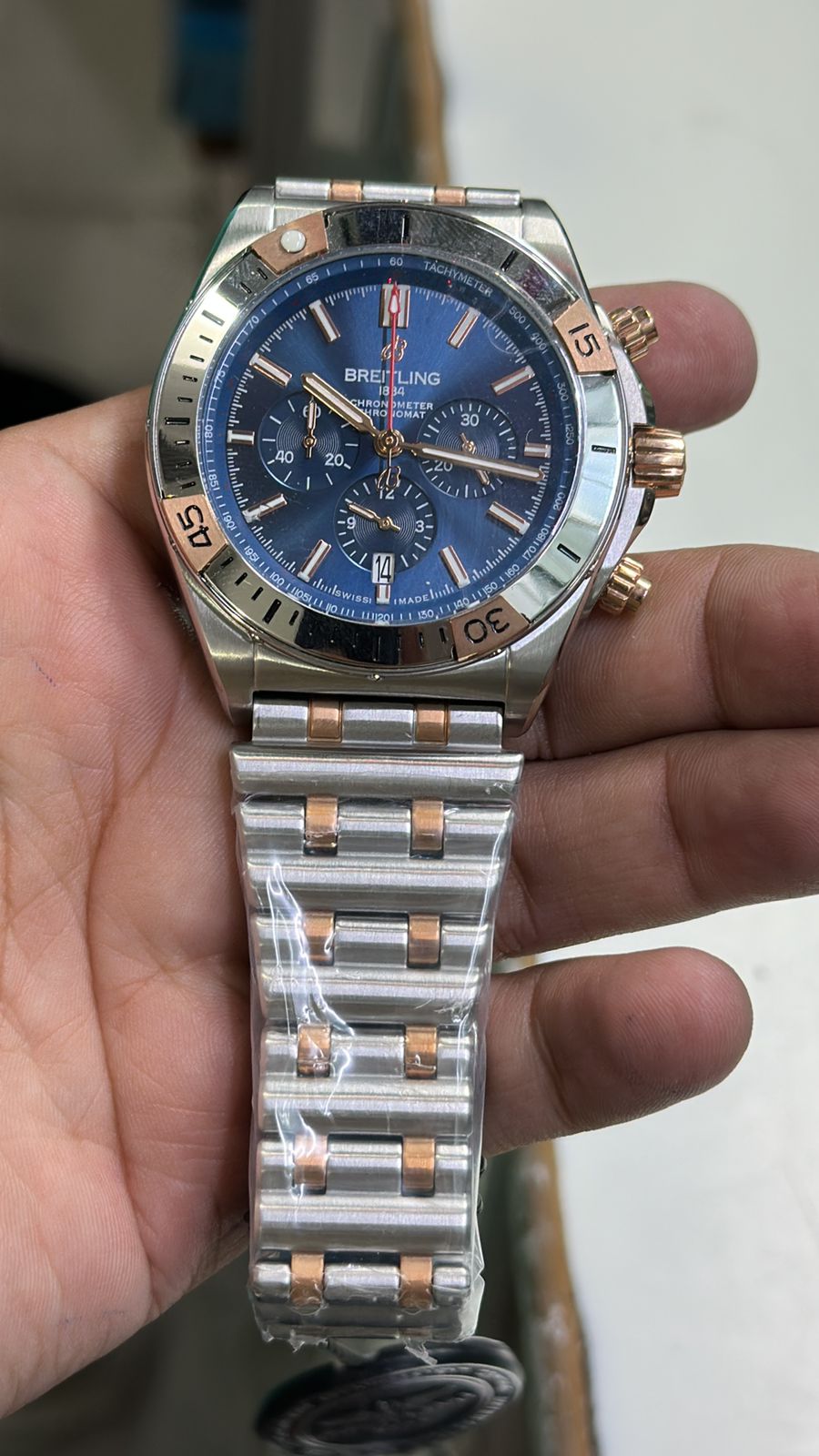Erb Silver Copper Chain Blue Dial Premium Quality Men Watch 901214