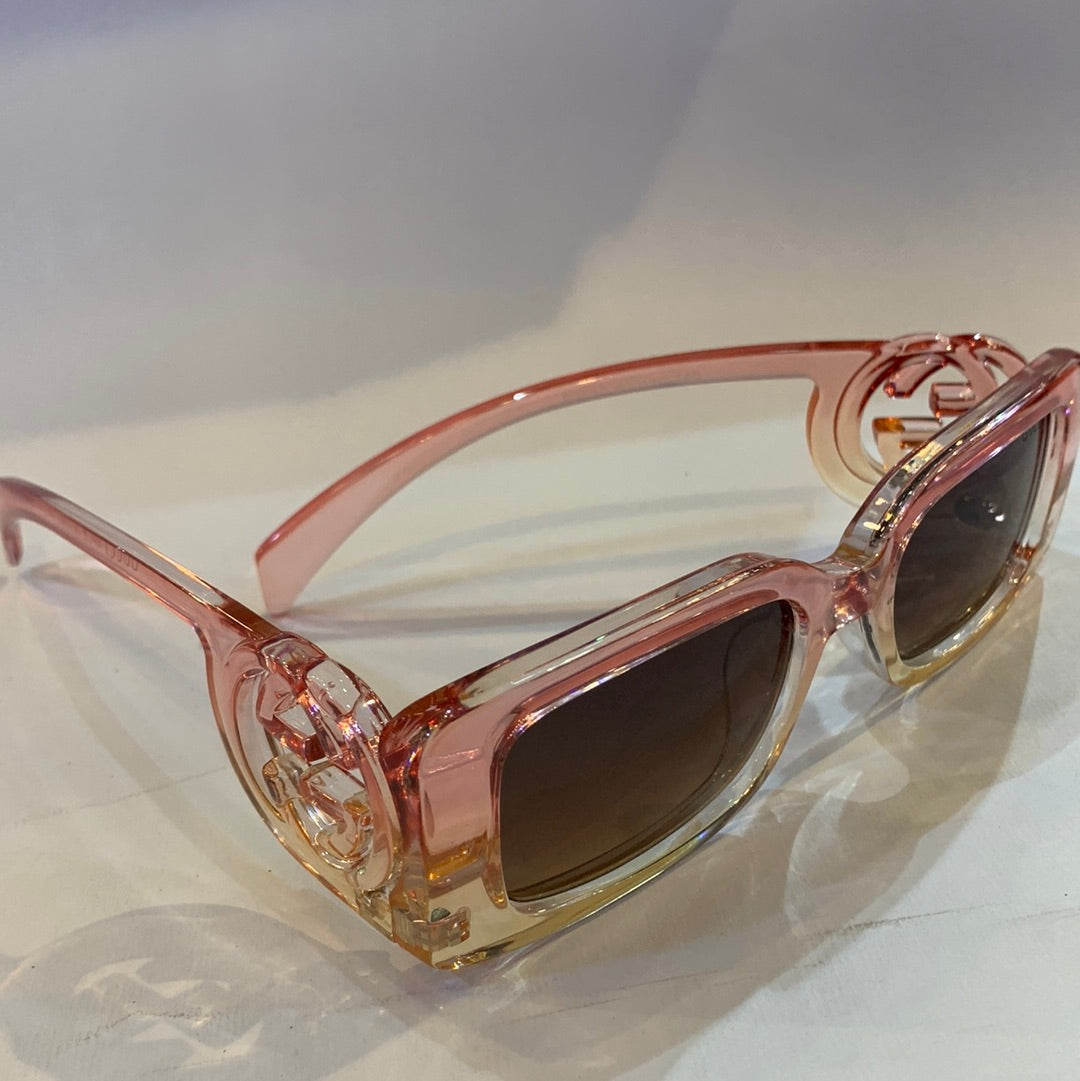 CUG Pink Transperent Frame Brown Shade Unisex Sunglass F3595 52 16-140