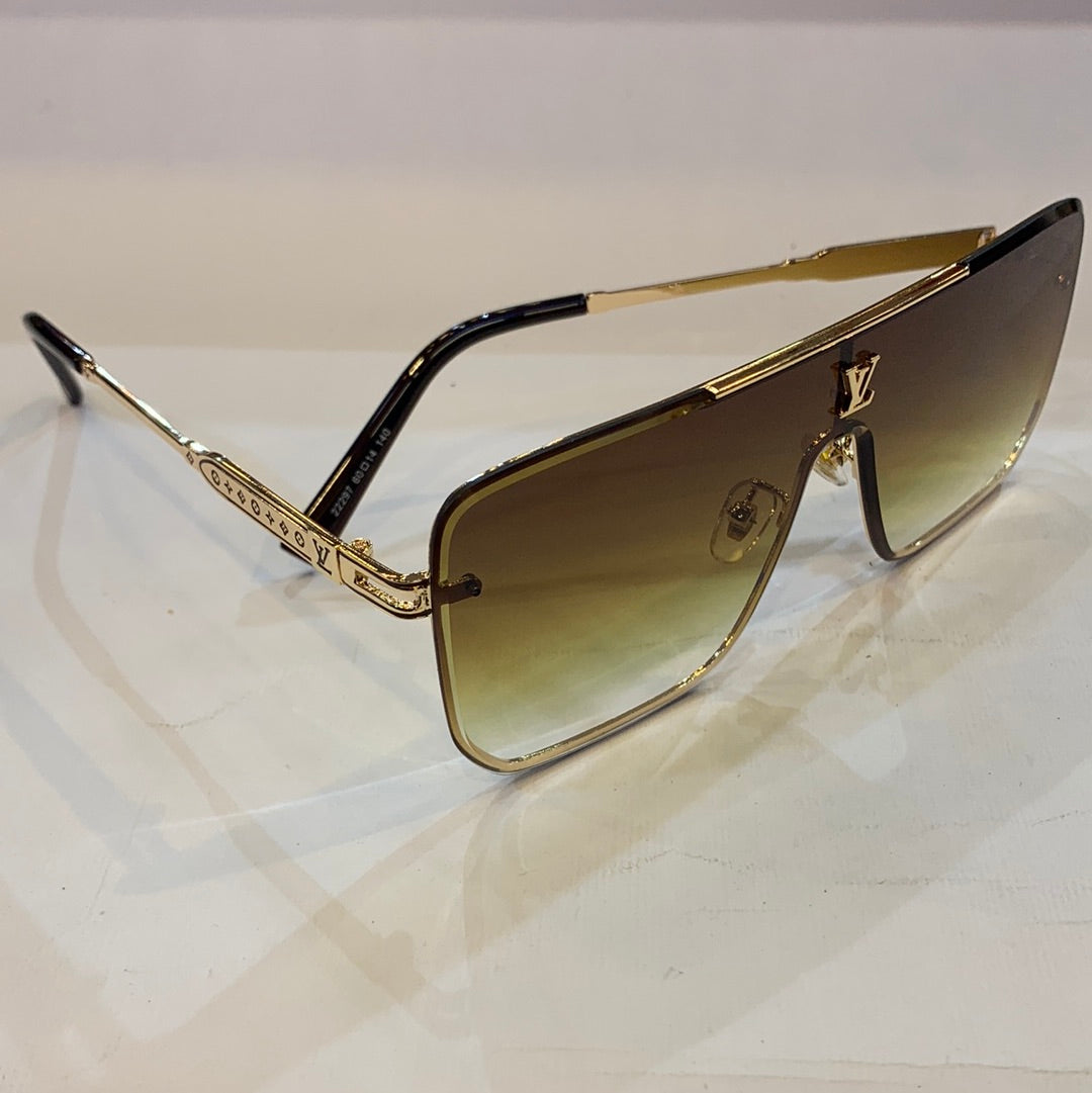 UOL VL Golden Frame Brown Shade Sunglass 22297 60 14 140