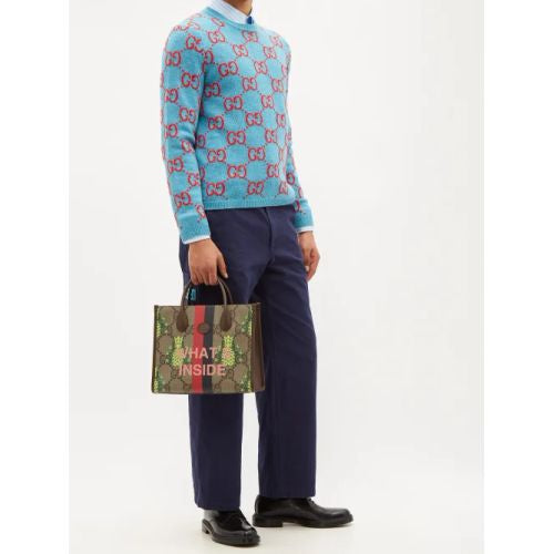 CUG Green Colour With Pineapple Print CUG Tote Bag Unisex Bag 939603